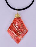 SET 3 PIECES OF SPINY OYSTER POLISHED PERU JEWELRY PENDANT BB426