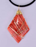 SET 3 PIECES OF SPINY OYSTER POLISHED PERU JEWELRY PENDANT BB426