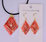 SET 3 PIECES OF SPINY OYSTER POLISHED PERU JEWELRY PENDANT BB426