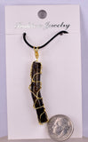5.1cms GOLDEN BLACK CORAL PERU NATURAL GOLDEN WIRE JEWELRY JB29