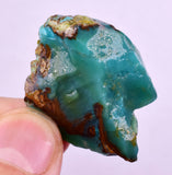 13.5grs GEM SILICA CHRYSOCOLLA CHALCEDONY LILY MINE PERU ROUGH SB244