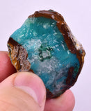 29grs GEM SILICA CHRYSOCOLLA CHALCEDONY LILY MINE PERU ROUGH SB246