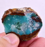 29grs GEM SILICA CHRYSOCOLLA CHALCEDONY LILY MINE PERU ROUGH SB246