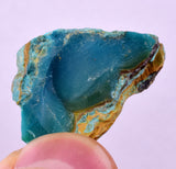 4.3grs GEM SILICA CHRYSOCOLLA CHALCEDONY LILY MINE PERU ROUGH SB255