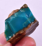 23grs GEM SILICA CHRYSOCOLLA CHALCEDONY LILY MINE PERU ROUGH SB252