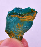4.3grs GEM SILICA CHRYSOCOLLA CHALCEDONY LILY MINE PERU ROUGH SB255