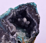 4.5cms DRUZY CHRYSOCOLLA QUARTZ CRYSTAL LILY MINE PERU 2000 YEAR DB328