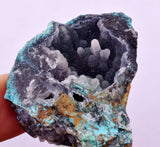 4.5cms DRUZY CHRYSOCOLLA QUARTZ CRYSTAL LILY MINE PERU 2000 YEAR DB328