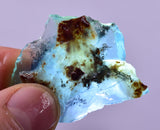 16grs GEM BLUE OPAL SCENIC DENDRITIC ROUGH PERU SEASCAPE PENDANT JEWELRY OB181