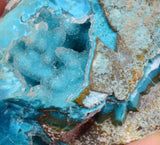 5.7cms DRUZY CHRYSOCOLLA QUARTZ CRYSTAL LILY MINE PERU 2000 YEAR DB335