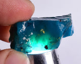 34carats GEM SILICA CHRYSOCOLLA CHALCEDONY PERU HIGH YIELD NEW FIND ROUGH SB196