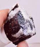 4.3cms RED HUBNERITE QUARTZ CRYSTALS MINERAL SPECIMEN COLLECTOR PERU MB219