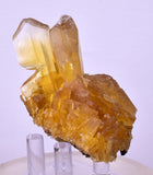 5.9cms GOLDEN SELENITE TWIN CRYSTAL PERU MINERAL SPECIMEN TB145