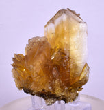 5.9cms GOLDEN SELENITE TWIN CRYSTAL PERU MINERAL SPECIMEN TB145