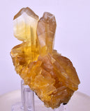 5.9cms GOLDEN SELENITE TWIN CRYSTAL PERU MINERAL SPECIMEN TB145