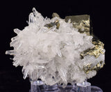 4.6cms PYRITE CUBIC QUARTZ PERU SHINY CRYSTALS MINERAL COLLECTOR MB177