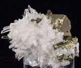 4.6cms PYRITE CUBIC QUARTZ PERU SHINY CRYSTALS MINERAL COLLECTOR MB177