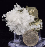4.6cms PYRITE CUBIC QUARTZ PERU SHINY CRYSTALS MINERAL COLLECTOR MB177