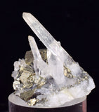 3cms PYRITE CUBIC QUARTZ PERU SHINY CRYSTALS MINERAL COLLECTOR MB178
