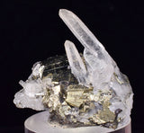 3cms PYRITE CUBIC QUARTZ PERU SHINY CRYSTALS MINERAL COLLECTOR MB178