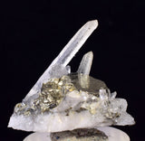 3cms PYRITE CUBIC QUARTZ PERU SHINY CRYSTALS MINERAL COLLECTOR MB178
