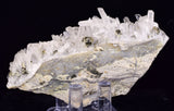 8.3cms PYRITE CUBIC QUARTZ PERU SHINY CRYSTALS MINERAL COLLECTOR MB179