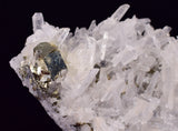 8.3cms PYRITE CUBIC QUARTZ PERU SHINY CRYSTALS MINERAL COLLECTOR MB179