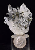 4.3cms PYRITE CUBIC QUARTZ PERU SHINY CRYSTALS MINERAL COLLECTOR MB181