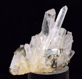 3.8cms PYRITE CUBIC QUARTZ PERU SHINY CRYSTALS MINERAL COLLECTOR MB182