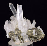 3.8cms PYRITE CUBIC QUARTZ PERU SHINY CRYSTALS MINERAL COLLECTOR MB182