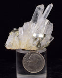 3.8cms PYRITE CUBIC QUARTZ PERU SHINY CRYSTALS MINERAL COLLECTOR MB182