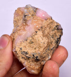 81grams GEM PINK OPAL PERU ROUGH ANGEL SKIN TRANSLUCENT CORAL COLOR PB116