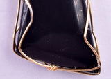 6.6cms LEMURIAN BLACK JADE WIRE GEM PERU PYRITE JEWELRY PENDANT JB32