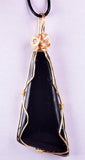 6.6cms LEMURIAN BLACK JADE WIRE GEM PERU PYRITE JEWELRY PENDANT JB32
