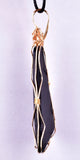 6.6cms LEMURIAN BLACK JADE WIRE GEM PERU PYRITE JEWELRY PENDANT JB32
