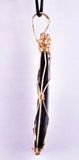 6.6cms LEMURIAN BLACK JADE WIRE GEM PERU PYRITE JEWELRY PENDANT JB32