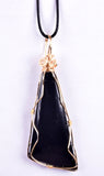 6.6cms LEMURIAN BLACK JADE WIRE GEM PERU PYRITE JEWELRY PENDANT JB32