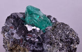 5.9cms GREEN FLUORITE PYRITE CRYSTALS PERU MILPO PERU MINERAL KB195