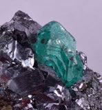 5.9cms GREEN FLUORITE PYRITE CRYSTALS PERU MILPO PERU MINERAL KB195
