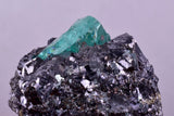 5.9cms GREEN FLUORITE PYRITE CRYSTALS PERU MILPO PERU MINERAL KB195
