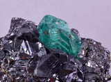 5.9cms GREEN FLUORITE PYRITE CRYSTALS PERU MILPO PERU MINERAL KB195