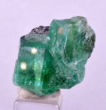 2.4cms GREEN FLUORITE PYRITE CRYSTALS PERU MILPO PERU MINERAL KB196