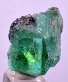 2.4cms GREEN FLUORITE PYRITE CRYSTALS PERU MILPO PERU MINERAL KB196
