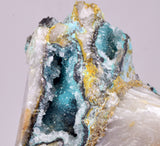 7.3cms DRUZY CHRYSOCOLLA QUARTZ CRYSTAL LILY MINE PERU 2000 YEAR DB355