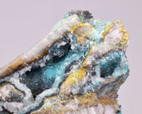 7.3cms DRUZY CHRYSOCOLLA QUARTZ CRYSTAL LILY MINE PERU 2000 YEAR DB355