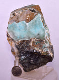 10.7cms DRUZY CHRYSOCOLLA QUARTZ CRYSTAL LILY MINE PERU 2000 YEAR DB350