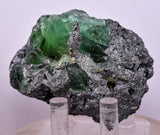 6.4cms GREEN FLUORITE  SPHALERITE CRYSTALS  PERU MILPO ATACOCHA PERU KB91