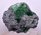 6.4cms GREEN FLUORITE  SPHALERITE CRYSTALS  PERU MILPO ATACOCHA PERU KB91