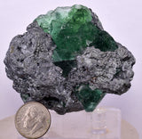 6.4cms GREEN FLUORITE  SPHALERITE CRYSTALS  PERU MILPO ATACOCHA PERU KB91