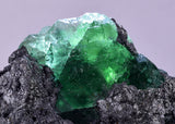 6.4cms GREEN FLUORITE  SPHALERITE CRYSTALS  PERU MILPO ATACOCHA PERU KB91